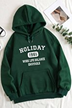 Holiday Baskılı Unisex Oversize Sweatshirt - 3 Al 1 Öde