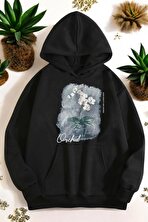 Orkide Tuval Baskılı Unisex Oversize Sweatshirt - 3 Al 1 Öde