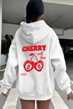 Cherry Baskılı Oversize Sweatshirt - 3 Al 1 Öde
