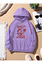 Unisex Born To Read Baskılı Oversize Sweatshirt - 3 Al 1 Öde