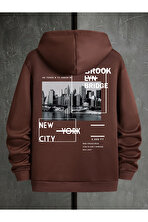 Unisex Brooklyn Bridge Baskılı Oversize Sweatshirt - 3 Al 1 Öde