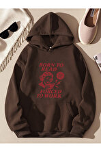 Unisex Born To Read Baskılı Oversize Sweatshirt - 3 Al 1 Öde