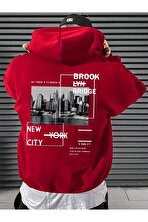 Unisex Brooklyn Bridge Baskılı Oversize Sweatshirt - FLO 3 Al 1 Öde