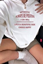 Unisex Always Be Positive Baskılı Sweatshirt - 3 Al 1 Öde