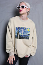 Unisex The Starry Night Baskılı Oversize Sweatshirt - FLO 3 Al 1 Öde