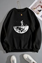 Unisex Uzay Temalı Bisiklet Yaka Sweatshirt - FLO 3 Al 1 Öde