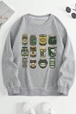 Turşu Baskılı Oversize Sweatshirt - FLO 3 Al 1 Öde