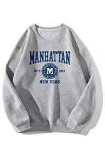 Manhattan Baskılı Oversize Sweatshirt - 3 Al 1 Öde