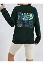 Unisex Vangogh Baskılı Tasarım Oversize Sweatshirt - 3 Al 1 Öde