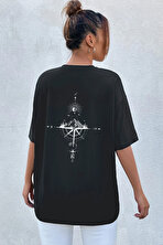 Unisex Yön Gösteren Baskılı Tasarım Tshirt - 3 Al 1 Öde