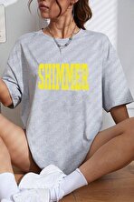Unisex Shımmer Baskılı Oversize T-shirt - FLO 3 Al 1 Öde