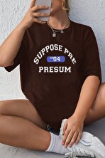 Unisex Suppose Pre Baskılı Oversize Tshirt - 3 Al 1 Öde