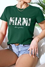 Unisex Miami Baskılı Oversize Tshirt - FLO 3 Al 1 Öde