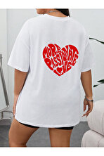 Unisex Yazılı Kalp Baskılı Tasarım Tshirt - 3 Al 1 Öde