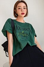 Unisex Montain Baskılı T-shirt - FLO 3 Al 1 Öde