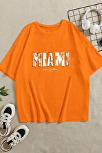 Unisex Miami Baskılı Oversize Tshirt - 3 Al 1 Öde