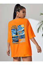 Unisex Van Gogh Baskılı Oversize Tshirt - 3 Al 1 Öde