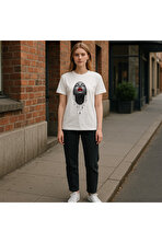 Unisex Pırlantalı Kadın Portresi Tasarım Basklı Tshirt - 3 Al 1 Öde
