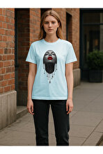 Unisex Pırlantalı Kadın Portresi Tasarım Basklı Tshirt - FLO 3 Al 1 Öde