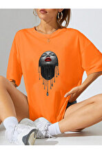 Unisex Pırlantalı Kadın Portresi Tasarım Basklı Tshirt - 3 Al 1 Öde