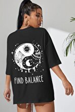 Unisex Yin & Yang Baskılı T-shirt - FLO 3 Al 1 Öde