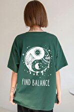 Unisex Yin & Yang Baskılı T-shirt - 3 Al 1 Öde