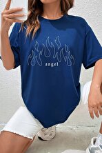Kadın Green Angel Baskılı Oversize T-shirt - 3 Al 1 Öde