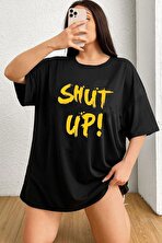 Unisex Shut Up Baskılı T-shirt - 3 Al 1 Öde