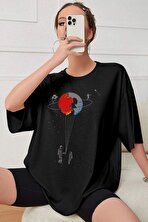 Unisex Evren Temalı Baskılı T-shirt - FLO 3 Al 1 Öde