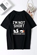 I'm Not Short Baskılı Unisex Oversize Tshirt - 3 Al 1 Öde