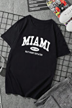 Pamuklu Miami Baskılı Oversize T-shirt - FLO 3 Al 1 Öde