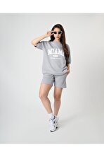 Pamuklu Miami Baskılı Oversize T-shirt - 3 Al 1 Öde