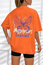 Unisex Butterfly & Letter Graphic Tasarım Tshirt - FLO 3 Al 1 Öde