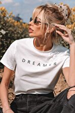 Unisex Dreamer Baskılı Oversize Tshirt - 3 Al 1 Öde