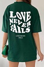 Unisex Love Never Fails Baskılı T-shirt - 3 Al 1 Öde