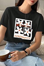 Unisex Serendipity Baskılı Oversize Tshirt - FLO 3 Al 1 Öde