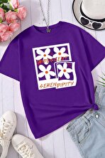 Unisex Serendipity Baskılı Oversize Tshirt - 3 Al 1 Öde