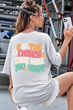 Unisex do the things that make you happy Tasarım Tshirt - 3 Al 1 Öde