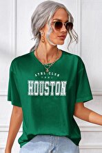 Unisex Houston Baskılı T-shirt - 3 Al 1 Öde