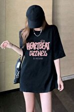 Unisex Heart Beat Baskılı Oversize Tshirt - 3 Al 1 Öde