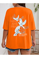 Love And Peace Baskılı Unisex Oversize Tshirt - 3 Al 1 Öde