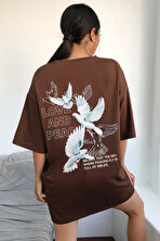 Love And Peace Baskılı Unisex Oversize Tshirt - FLO 3 Al 1 Öde