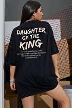 Pamuklu Daughter Of The King Baskılı Oversize T-shirt - 3 Al 1 Öde