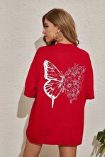 Unisex Drawing Butterflies Tasarım T-shirt - 3 Al 1 Öde