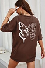 Unisex Drawing Butterflies Tasarım T-shirt - FLO 3 Al 1 Öde
