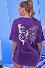 Unisex Drawing Butterflies Tasarım T-shirt - FLO 3 Al 1 Öde