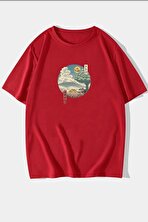 Unisex Neighbor's Ukiyo E Baskılı T-shirt - 3 Al 1 Öde
