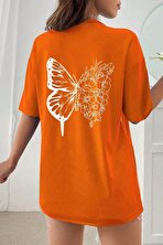 Unisex Drawing Butterflies Tasarım T-shirt - 3 Al 1 Öde