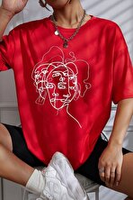 Unisex Woman One Line Baskılı T-shirt - 3 Al 1 Öde