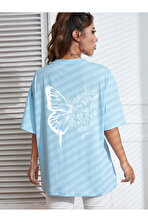 Unisex Drawing Butterflies  Tasarım T-shirt - FLO 3 Al 1 Öde